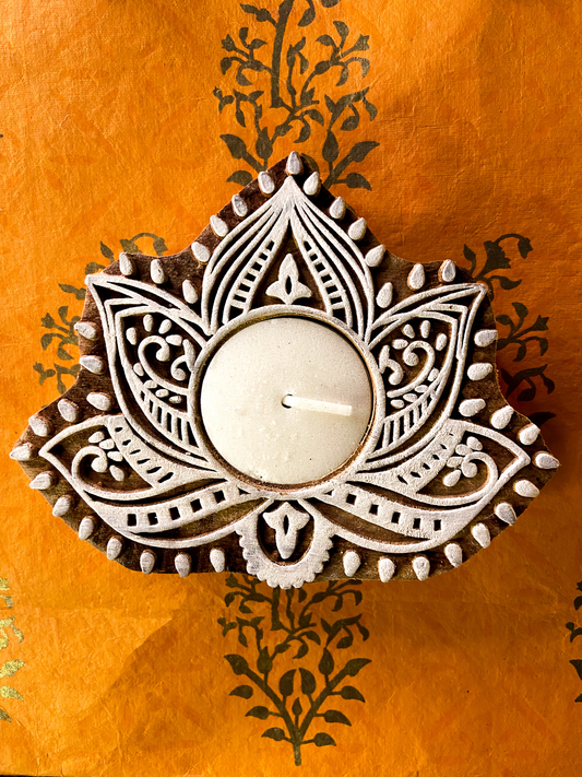 Kamal Ka Phool wooden Tea light decoration